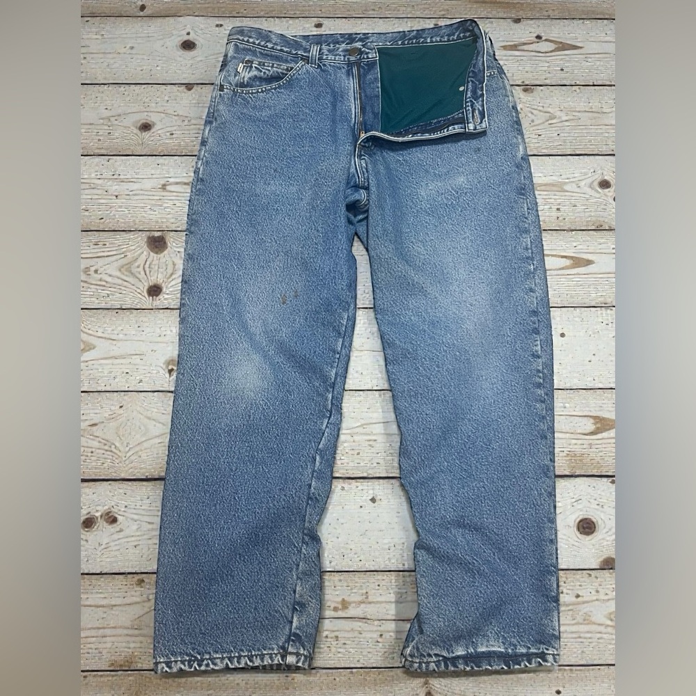 Vtg LL Bean Double L Fleece Lined Jeans 34 x 30 Relaxed Rugged Workwear Outdoor